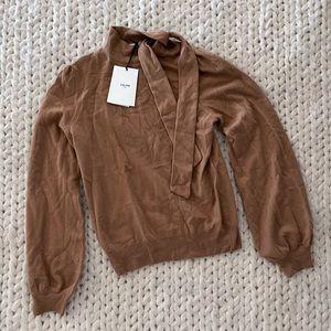 Celine Brown Cowl Neck Sweater